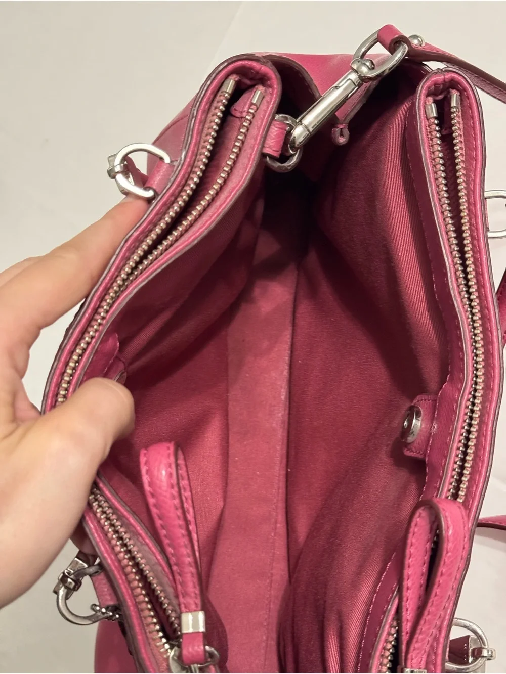 Coach Christie Carryall Crossgrain Leather Pink Satchel Handbag